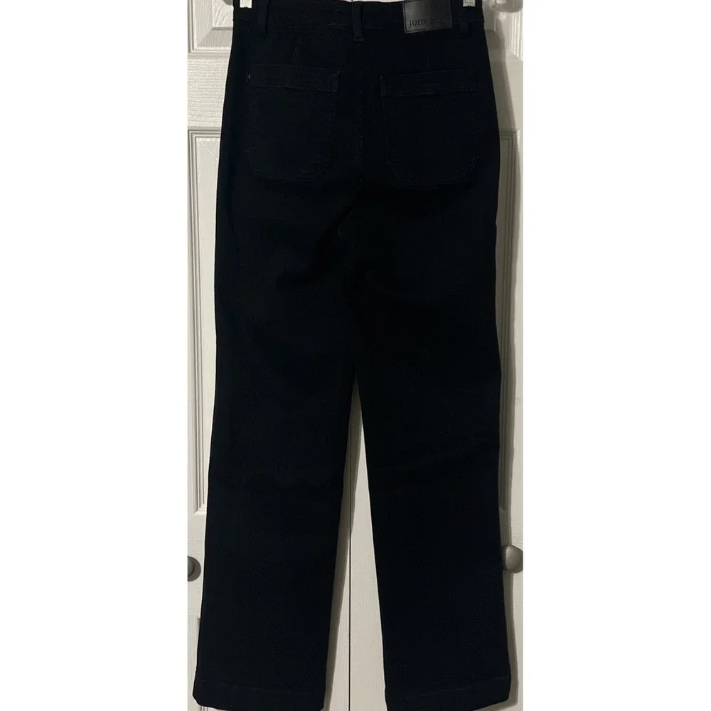 Judy Blue High Waisted Patch Pocket Straight Leg Black Jeans SZ 5/27 (27x33) - Picture 10 of 10